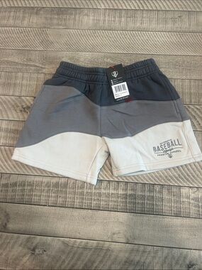Kids Colorblock Baseball Shorts - Gray/Navy/White